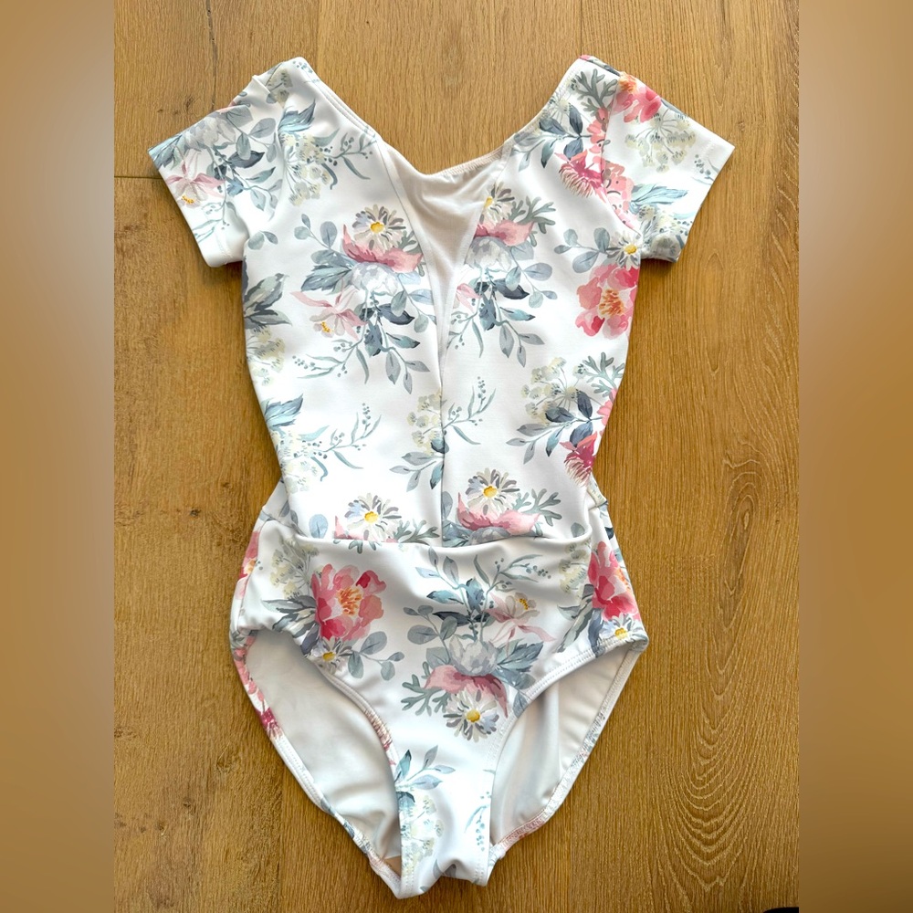 White floral Eleve Leotard